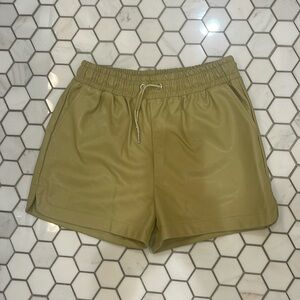 NWOT Faux leather drawstring shorts